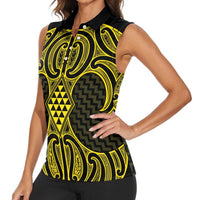 Mahi-dawg Maori Ta Moko Poutama Art Women Sleeveless Polo Shirt LT9 - Polynesian Pride