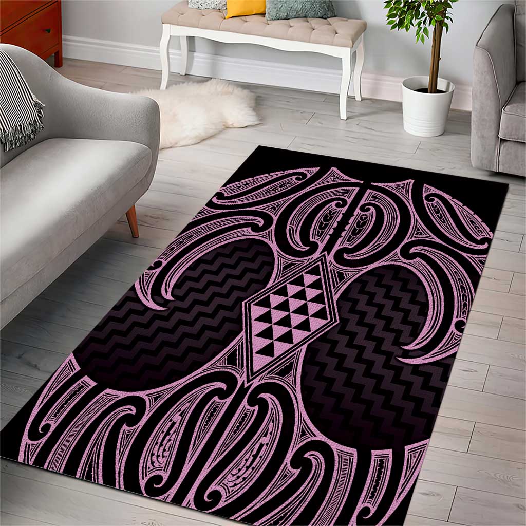 Mawhero Maori Ta Moko Poutama Art Area Rug