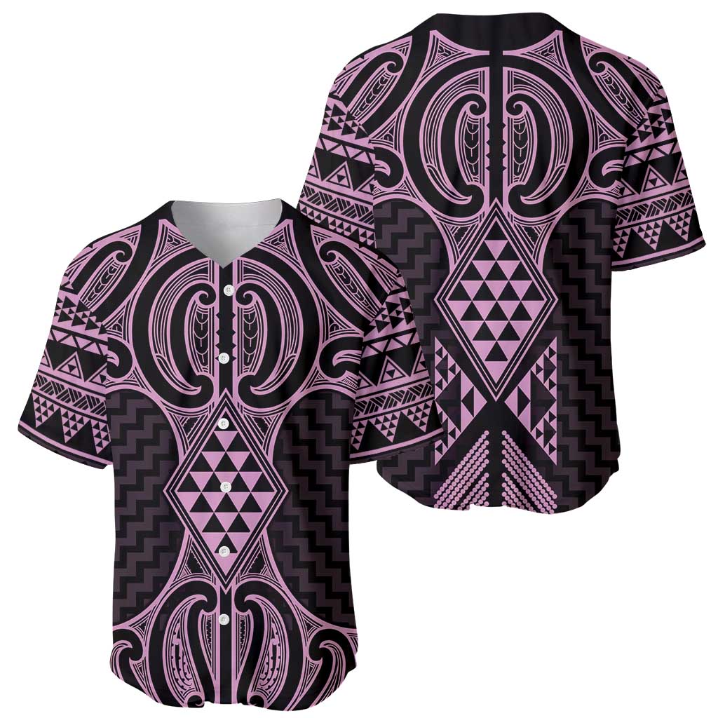 Mawhero Maori Ta Moko Poutama Art Baseball Jersey LT9 - Polynesian Pride