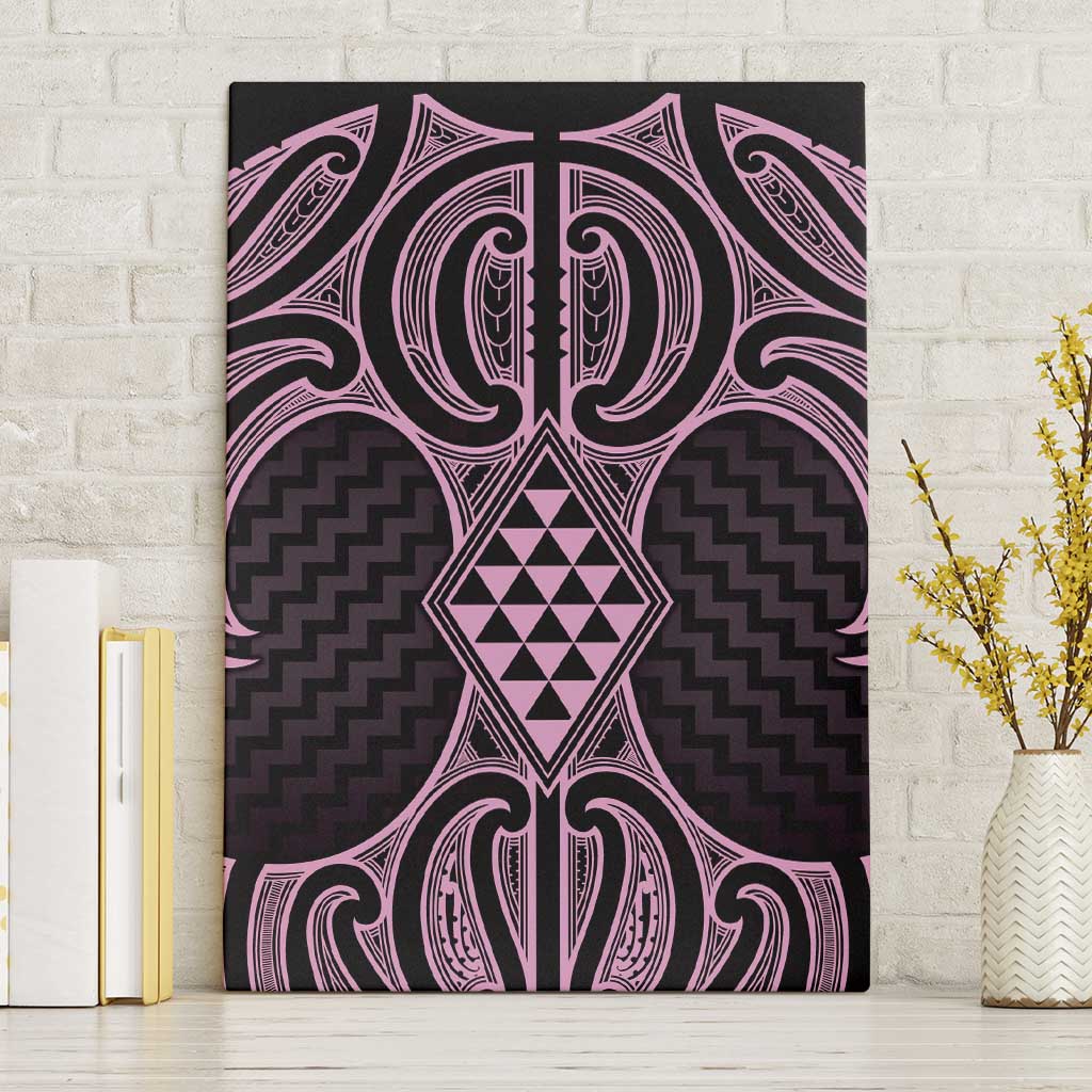 Mawhero Maori Ta Moko Poutama Art Canvas Wall Art LT9 Without Frame Pink - Polynesian Pride