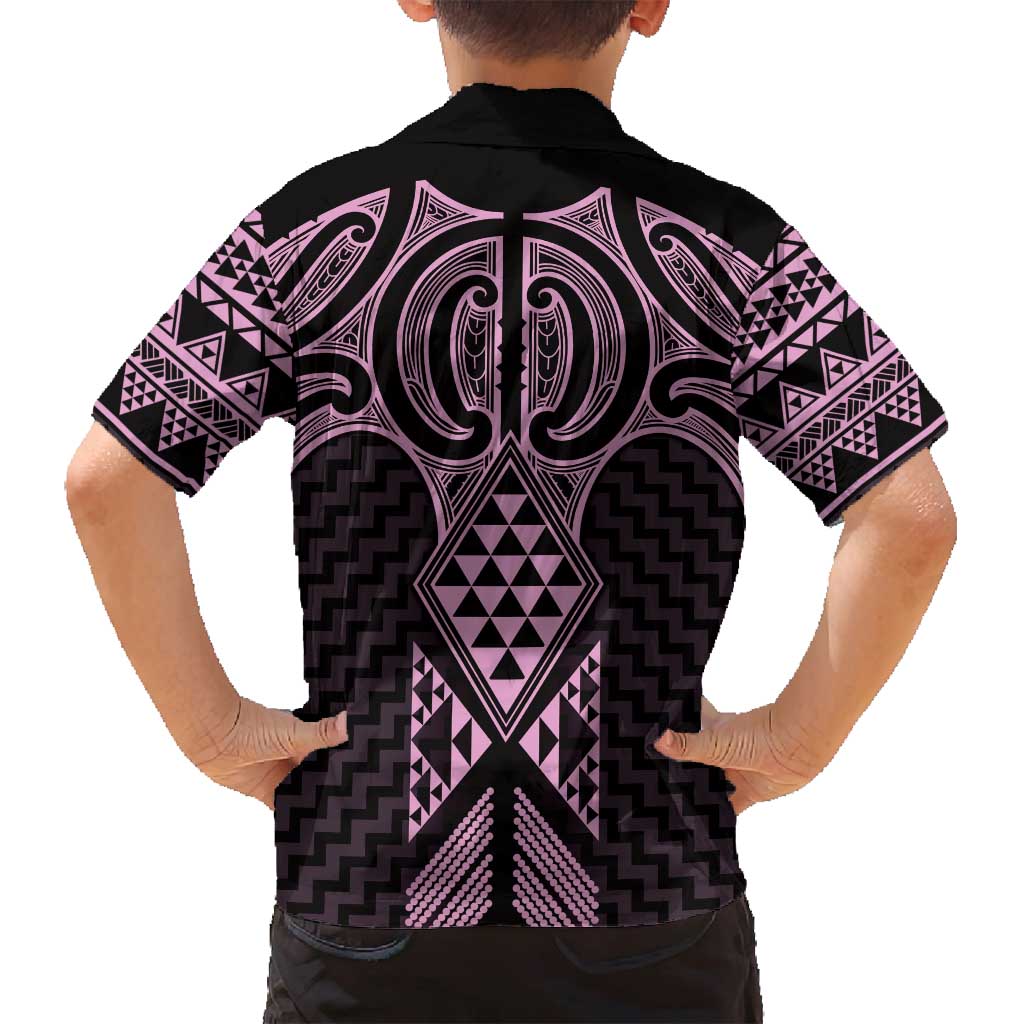 Mawhero Maori Ta Moko Poutama Art Family Matching Off Shoulder Short Dress and Hawaiian Shirt LT9 - Polynesian Pride