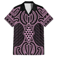Mawhero Maori Ta Moko Poutama Art Family Matching Short Sleeve Bodycon Dress and Hawaiian Shirt LT9 Dad's Shirt - Short Sleeve Pink - Polynesian Pride