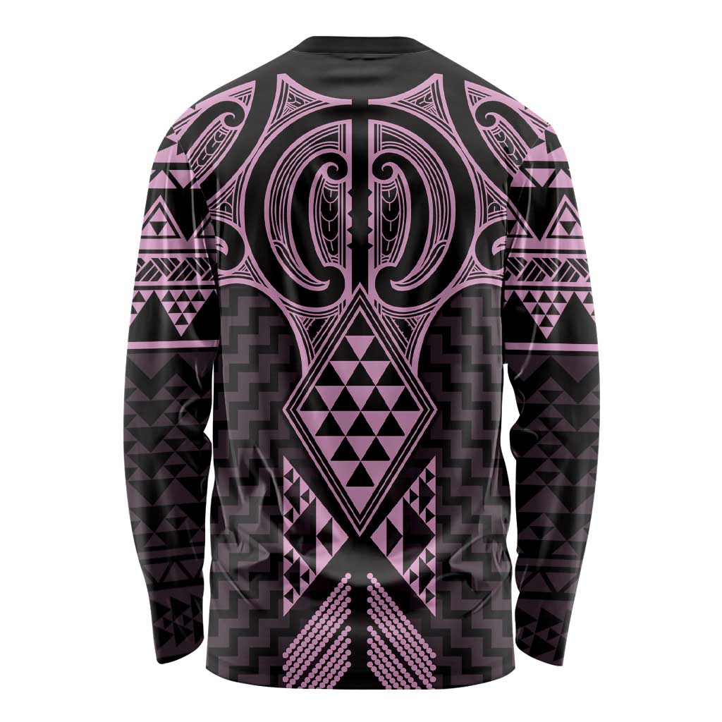 Mawhero Maori Ta Moko Poutama Art Long Sleeve Shirt LT9 - Polynesian Pride
