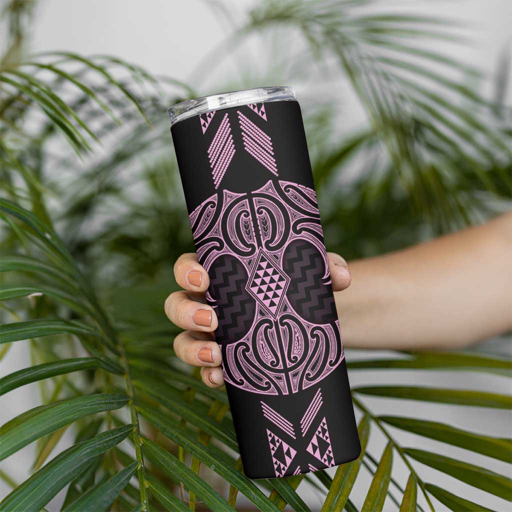 Mawhero Maori Ta Moko Poutama Art Skinny Tumbler LT9 - Polynesian Pride