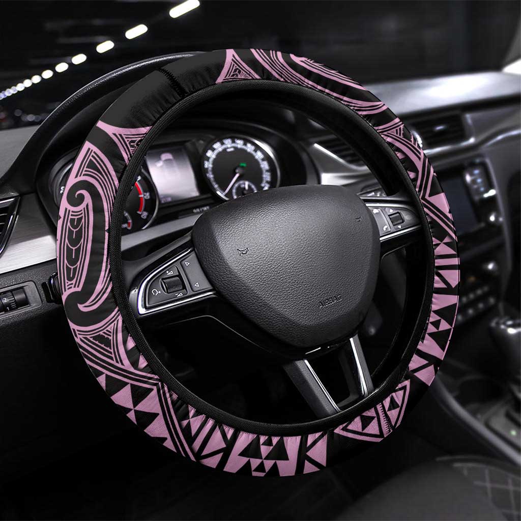 Mawhero Maori Ta Moko Poutama Art Steering Wheel Cover