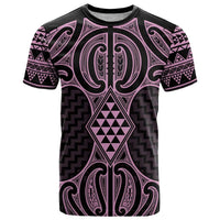 Mawhero Maori Ta Moko Poutama Art T Shirt LT9 Pink - Polynesian Pride