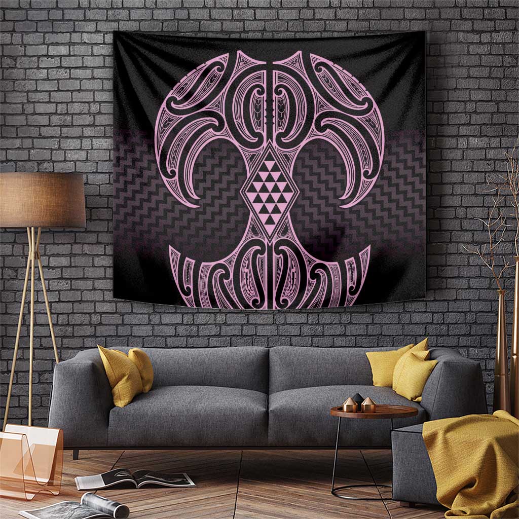 Mawhero Maori Ta Moko Poutama Art Tapestry LT9 Pink - Polynesian Pride