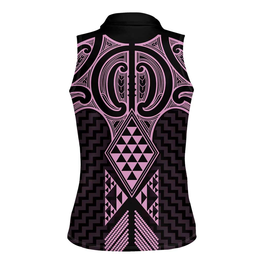 Mawhero Maori Ta Moko Poutama Art Women Sleeveless Polo Shirt LT9 - Polynesian Pride