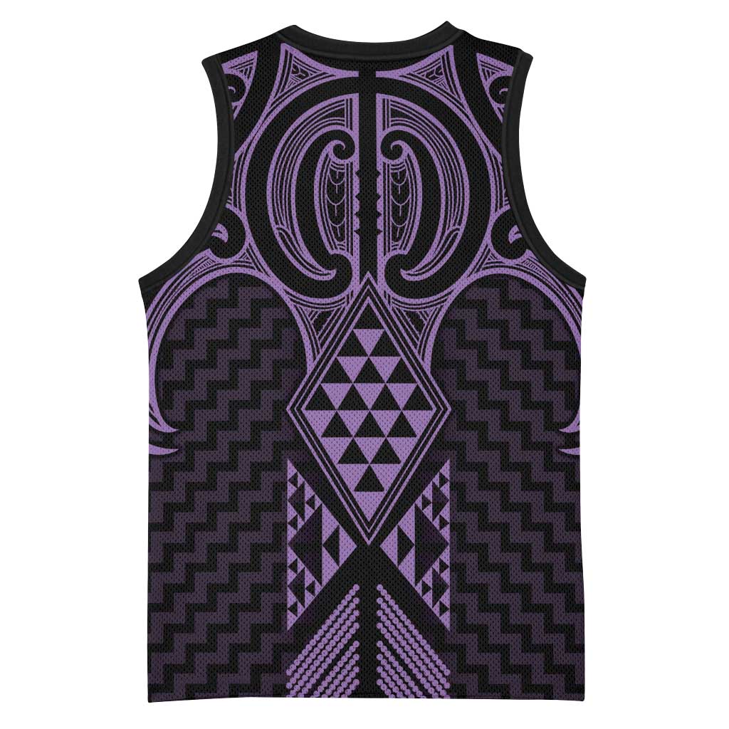 Waiporoporo Maori Ta Moko Poutama Art Basketball Jersey LT9 - Polynesian Pride