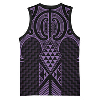 Waiporoporo Maori Ta Moko Poutama Art Basketball Jersey LT9 - Polynesian Pride