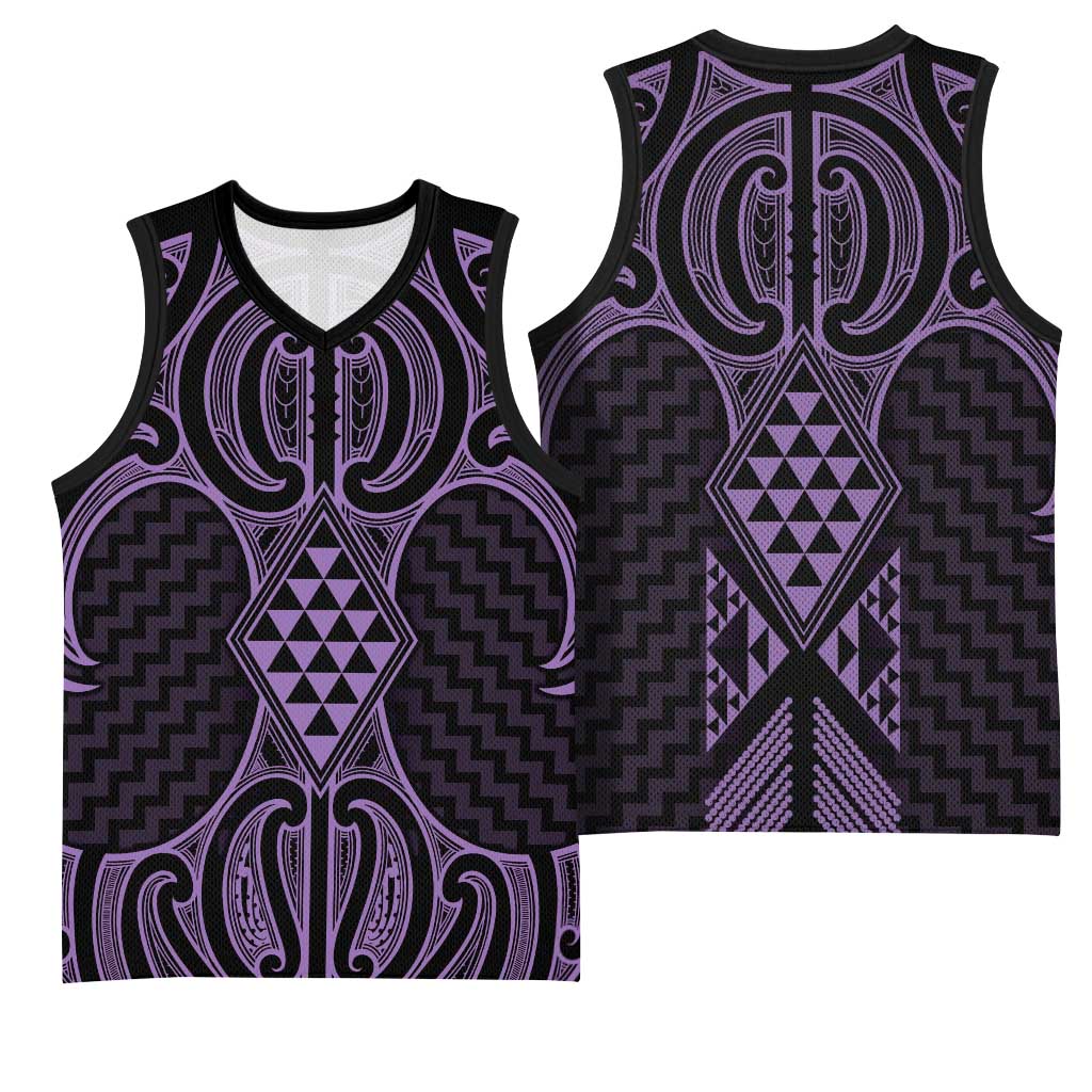 Waiporoporo Maori Ta Moko Poutama Art Basketball Jersey LT9 - Polynesian Pride