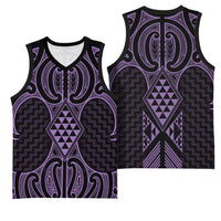 Waiporoporo Maori Ta Moko Poutama Art Basketball Jersey LT9 - Polynesian Pride