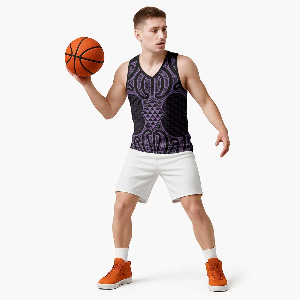 Waiporoporo Maori Ta Moko Poutama Art Basketball Jersey LT9 - Polynesian Pride