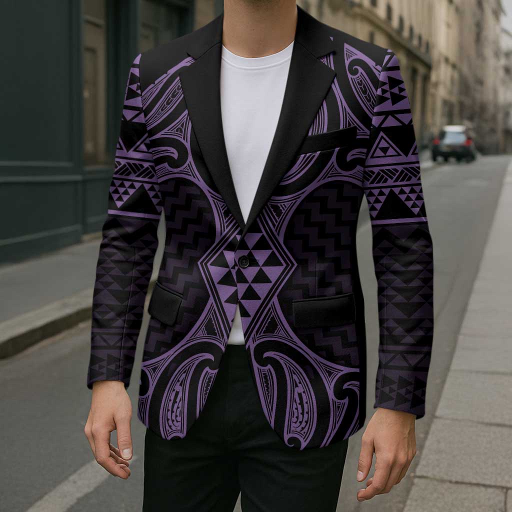 Waiporoporo Maori Ta Moko Poutama Art Blazer - Polynesian Pride