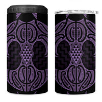 Waiporoporo Maori Ta Moko Poutama Art 4 in 1 Can Cooler Tumbler LT9 One Size: 16 oz Purple - Polynesian Pride