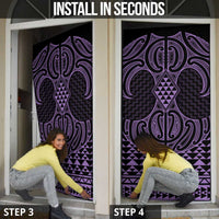 Waiporoporo Maori Ta Moko Poutama Art Door Cover - Polynesian Pride