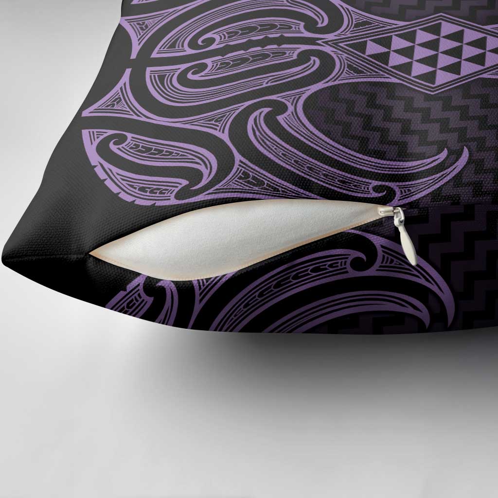 Waiporoporo Maori Ta Moko Poutama Art Pillow Cover - Polynesian Pride