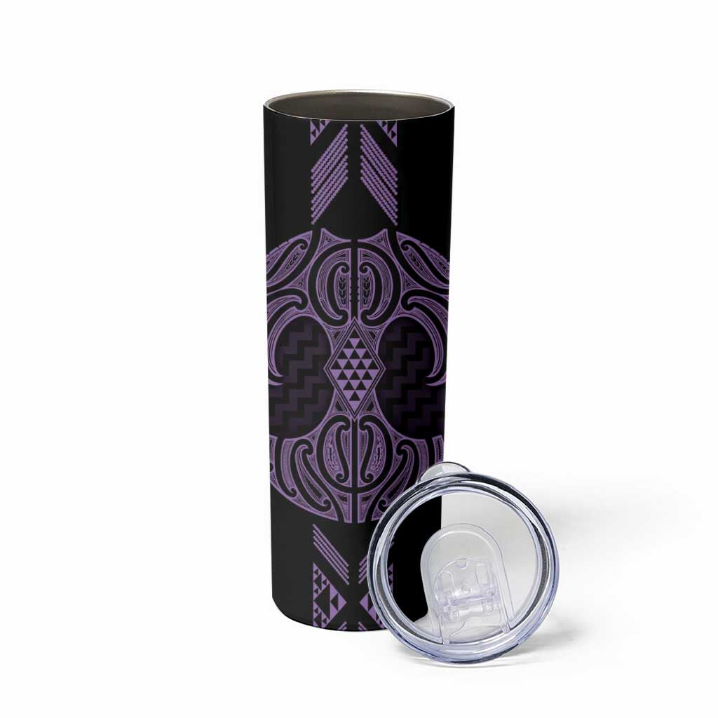 Waiporoporo Maori Ta Moko Poutama Art Skinny Tumbler LT9 - Polynesian Pride