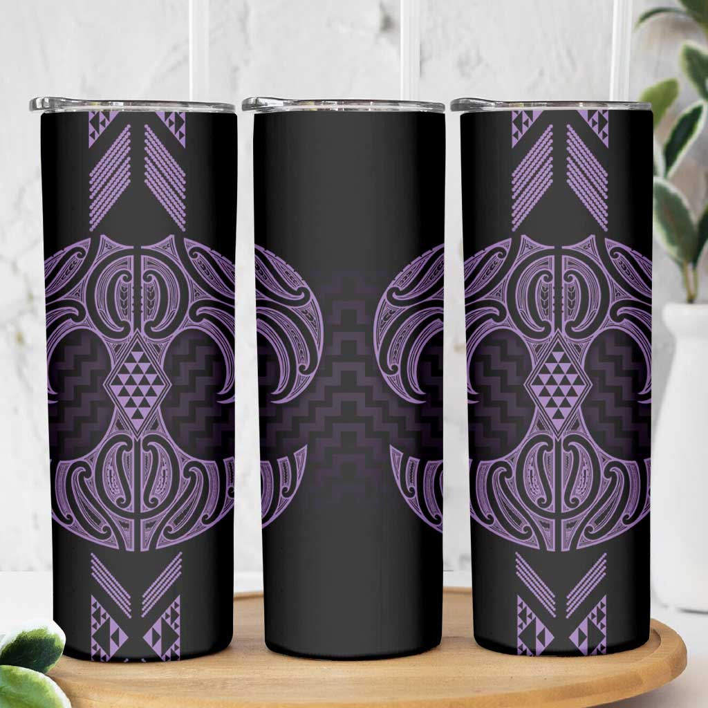 Waiporoporo Maori Ta Moko Poutama Art Skinny Tumbler LT9 - Polynesian Pride