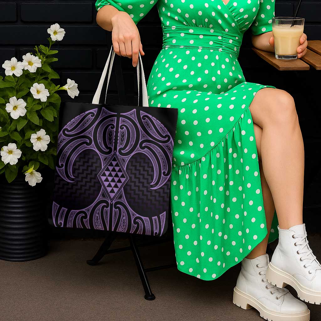 Waiporoporo Maori Ta Moko Poutama Art Tote Bag - Polynesian Pride