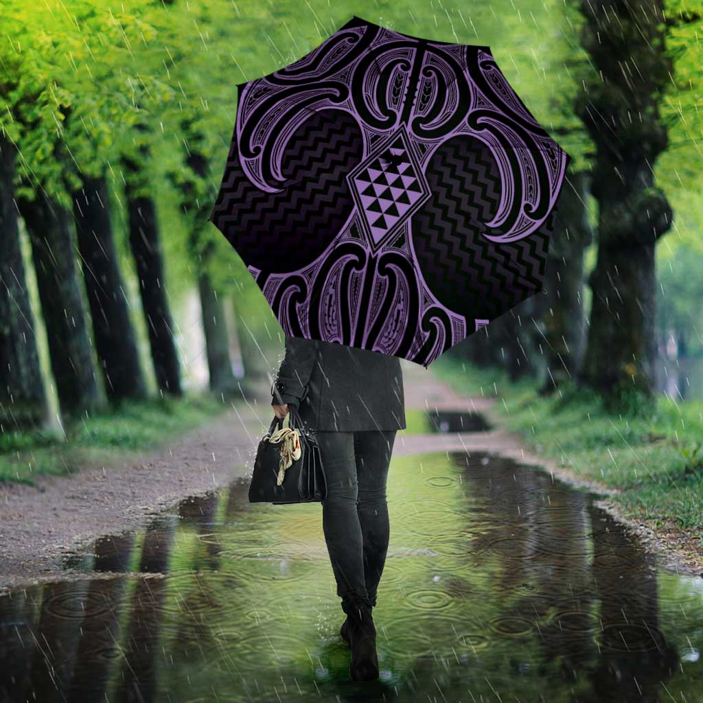 Waiporoporo Maori Ta Moko Poutama Art Umbrella - Polynesian Pride