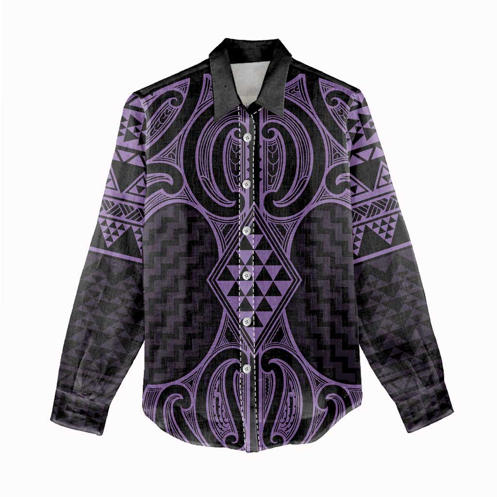 Waiporoporo Maori Ta Moko Poutama Art Women Casual Shirt LT9 - Polynesian Pride