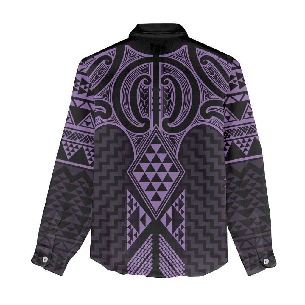 Waiporoporo Maori Ta Moko Poutama Art Women Casual Shirt LT9 - Polynesian Pride