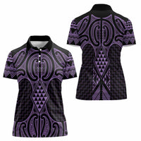 Waiporoporo Maori Ta Moko Poutama Art Women Polo Shirt LT9 - Polynesian Pride