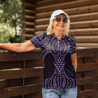 Waiporoporo Maori Ta Moko Poutama Art Women Polo Shirt LT9 - Polynesian Pride