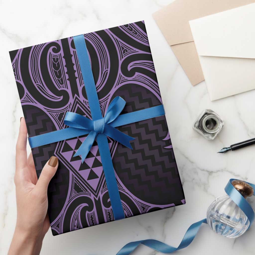 Waiporoporo Maori Ta Moko Poutama Art Wrapping Paper - Polynesian Pride
