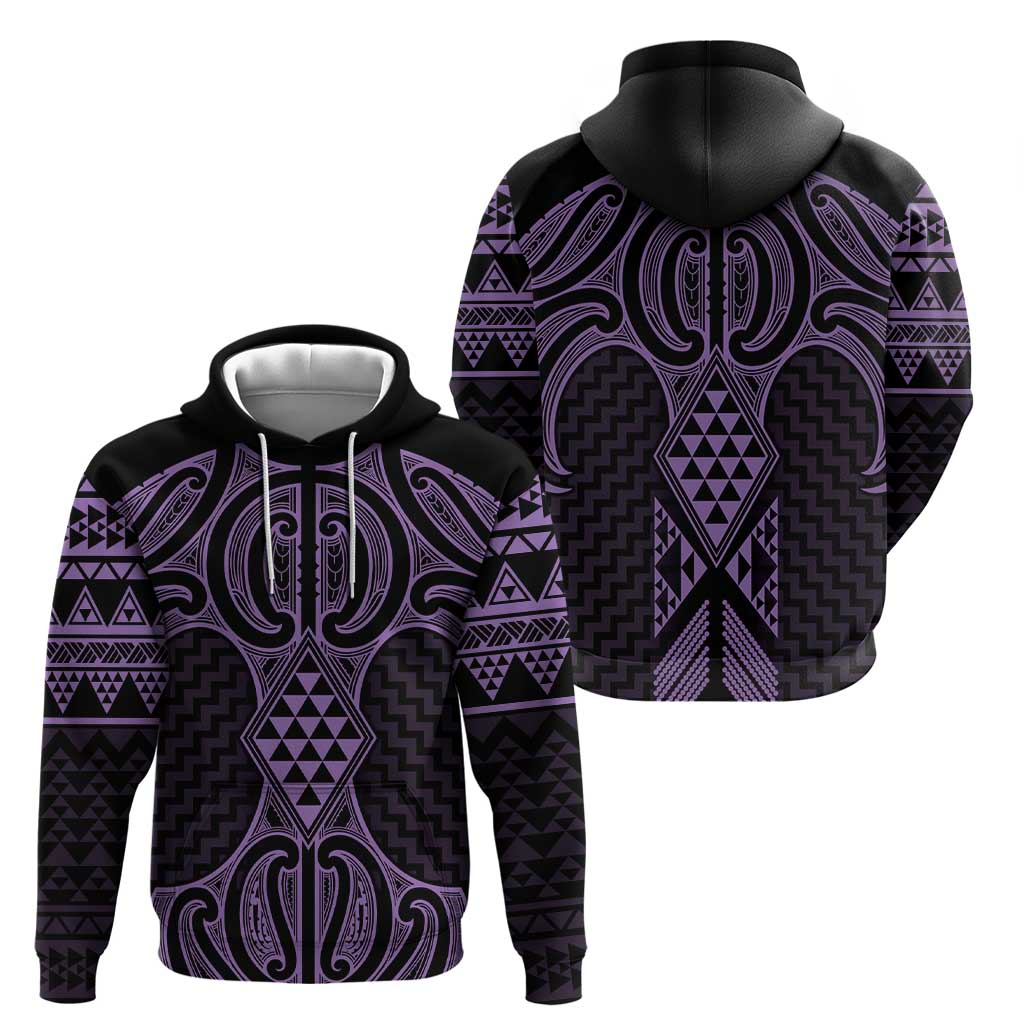 Waiporoporo Maori Ta Moko Poutama Art Zip Hoodie