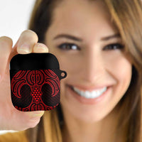 Whero Maori Ta Moko Poutama Art AirPods Case LT9 Red - Polynesian Pride
