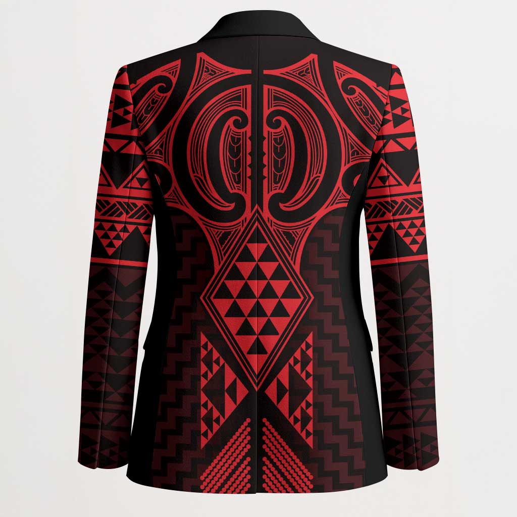 Whero Maori Ta Moko Poutama Art Blazer - Polynesian Pride