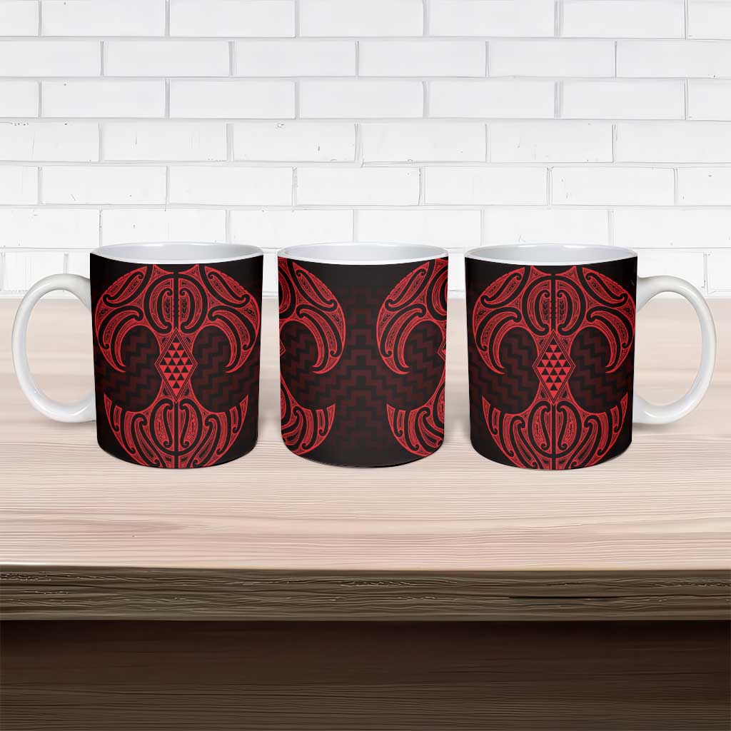 Whero Maori Ta Moko Poutama Art Ceramic Mug - Polynesian Pride