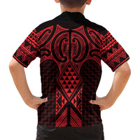Whero Maori Ta Moko Poutama Art Family Matching Off Shoulder Maxi Dress and Hawaiian Shirt LT9 - Polynesian Pride
