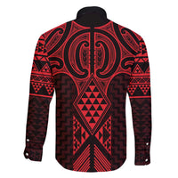 Whero Maori Ta Moko Poutama Art Family Matching Off Shoulder Maxi Dress and Hawaiian Shirt LT9 - Polynesian Pride