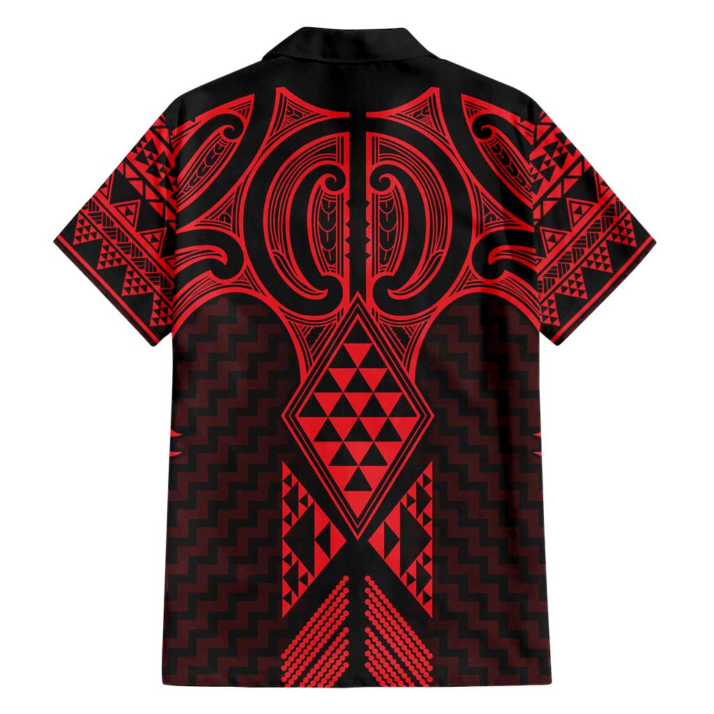 Whero Maori Ta Moko Poutama Art Family Matching Off Shoulder Short Dress and Hawaiian Shirt LT9 - Polynesian Pride