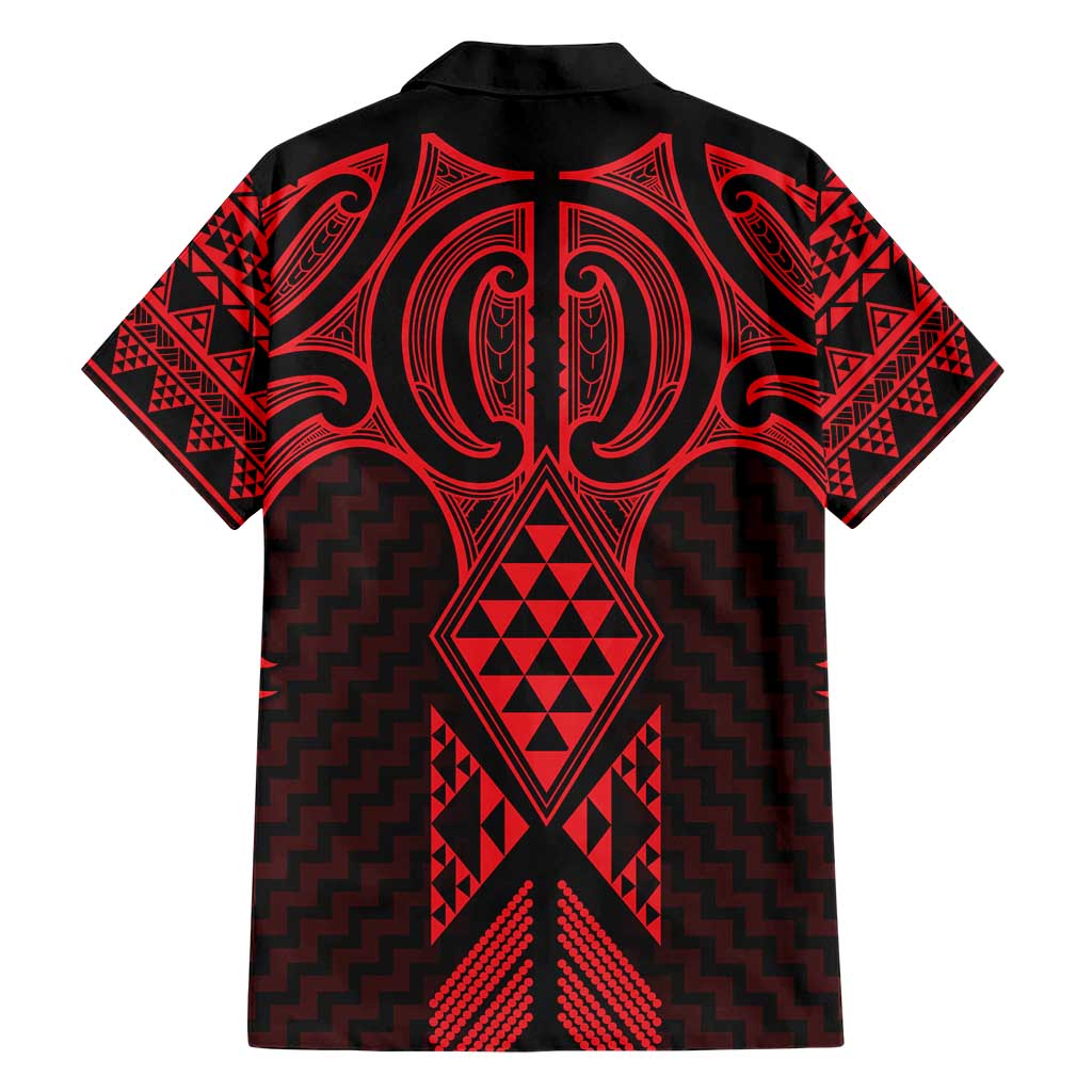 Whero Maori Ta Moko Poutama Art Family Matching Short Sleeve Bodycon Dress and Hawaiian Shirt LT9 - Polynesian Pride