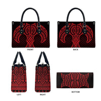 Whero Maori Ta Moko Poutama Art Leather Bag - Polynesian Pride
