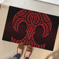 Whero Maori Ta Moko Poutama Art Rubber Doormat