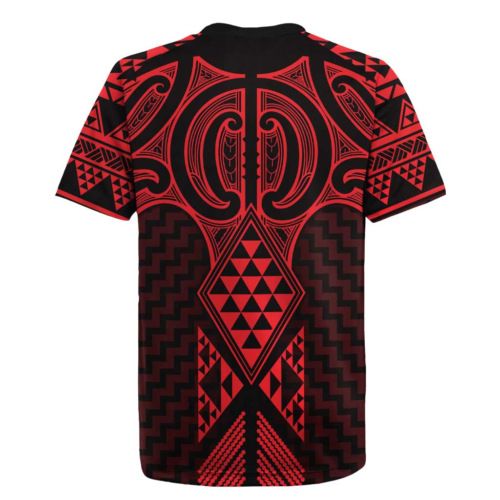 Whero Maori Ta Moko Poutama Art Rugby Jersey LT9 - Polynesian Pride