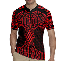 Whero Maori Ta Moko Poutama Art Rugby Jersey LT9 - Polynesian Pride