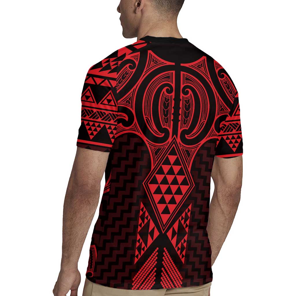 Whero Maori Ta Moko Poutama Art Rugby Jersey LT9 - Polynesian Pride