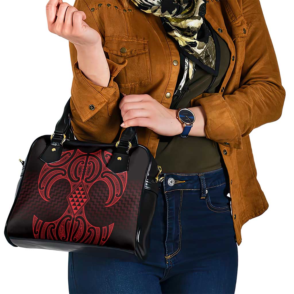 Whero Maori Ta Moko Poutama Art Shoulder Handbag