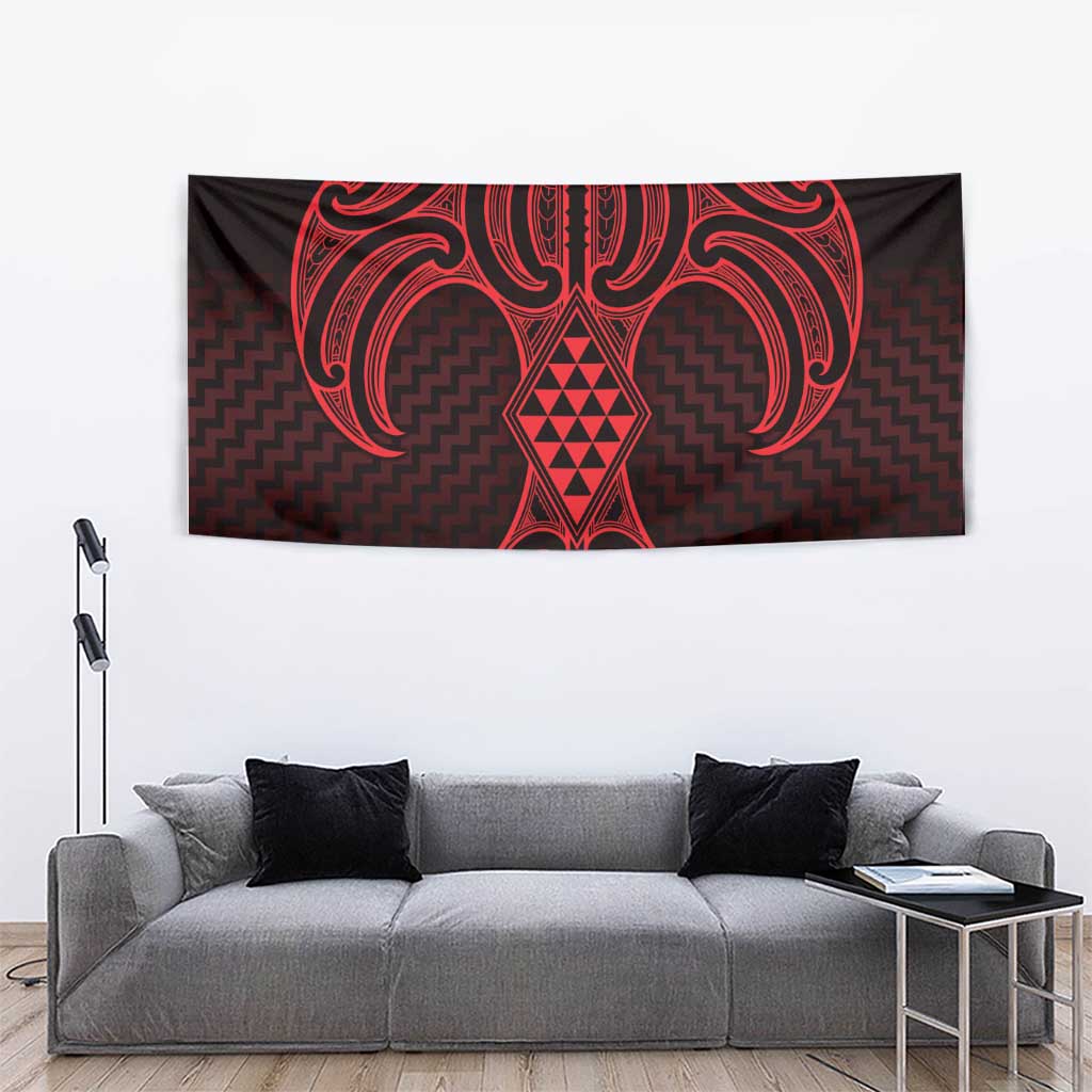 Whero Maori Ta Moko Poutama Art Tapestry