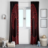 Whero Maori Ta Moko Poutama Art Window Curtain LT9 - Polynesian Pride