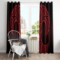 Whero Maori Ta Moko Poutama Art Window Curtain LT9 - Polynesian Pride