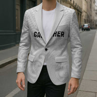 New Zealand Rangatira Custom Blazer All White Niho Taniwha Maori Tribal - Polynesian Pride