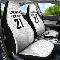 New Zealand Rangatira Custom Car Seat Cover All White Niho Taniwha Maori Tribal LT9 - Polynesian Pride