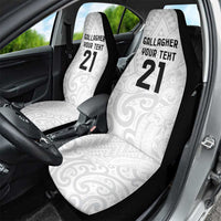 New Zealand Rangatira Custom Car Seat Cover All White Niho Taniwha Maori Tribal LT9 - Polynesian Pride